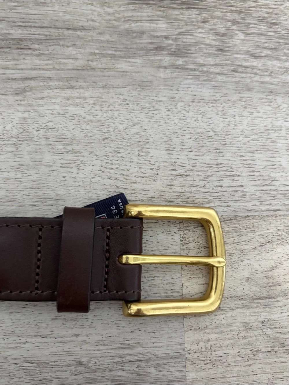 Vineyard Vines Men’s Belt Size 34 Navy Golf Theme Leather Brass Buckle EUC